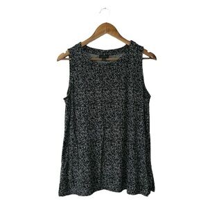 J.Jill Wearever Collection Tank Top Sleeveless Top Black White Travel Size Large